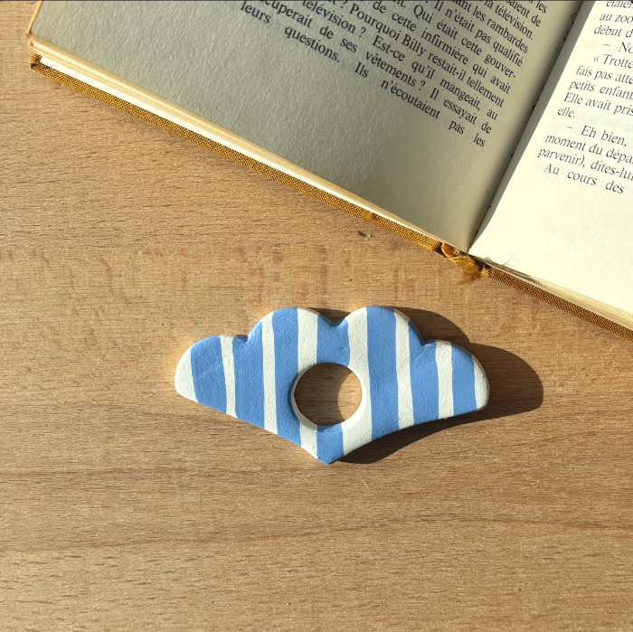 Bague de lecture bleu océan festons