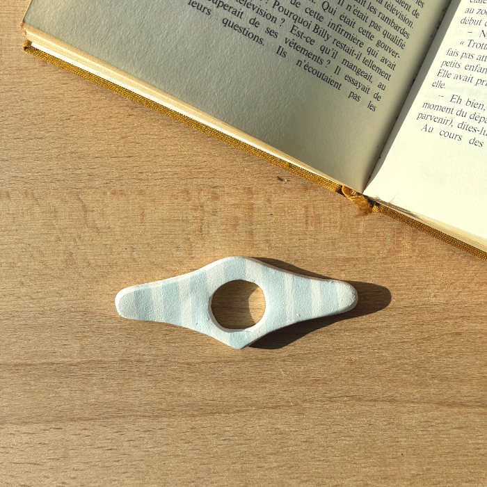 Bague de lecture bleu pale bombee