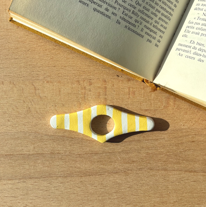 Bague de lecture jaune bombee
