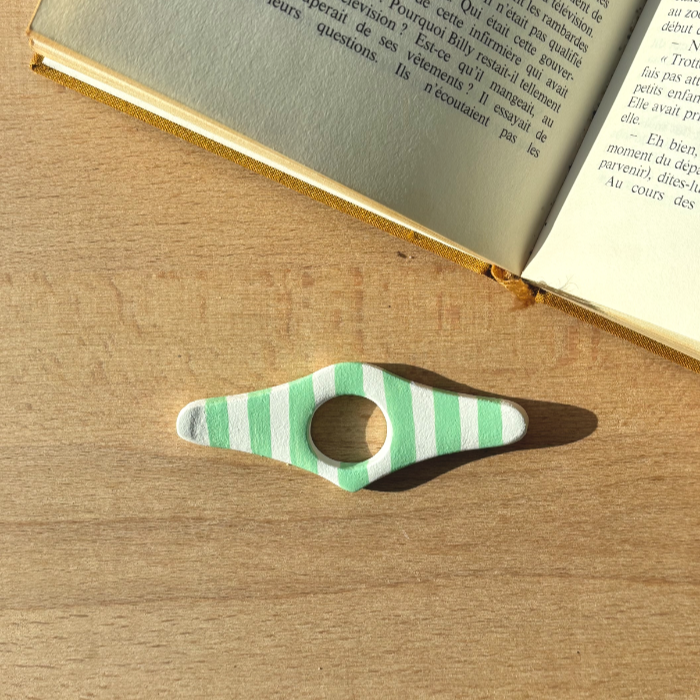 Bague de lecture vert menthe bombée