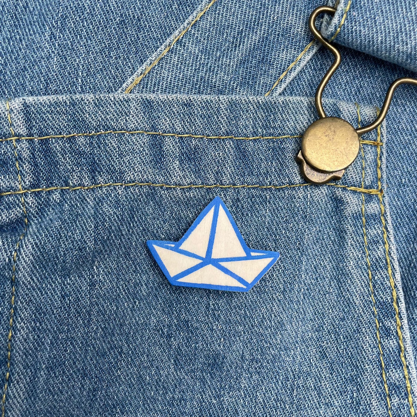 Broche bateau bois marine