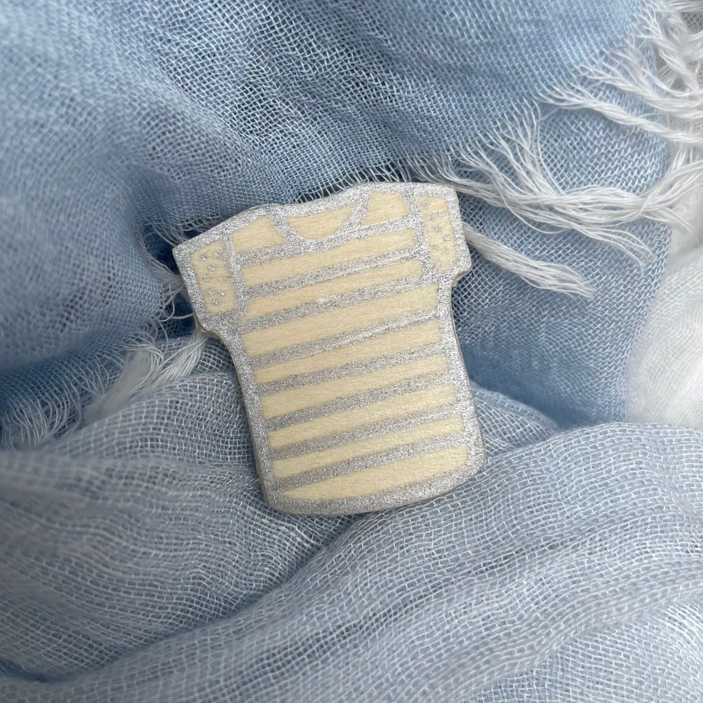 Broche marinière bois argenté