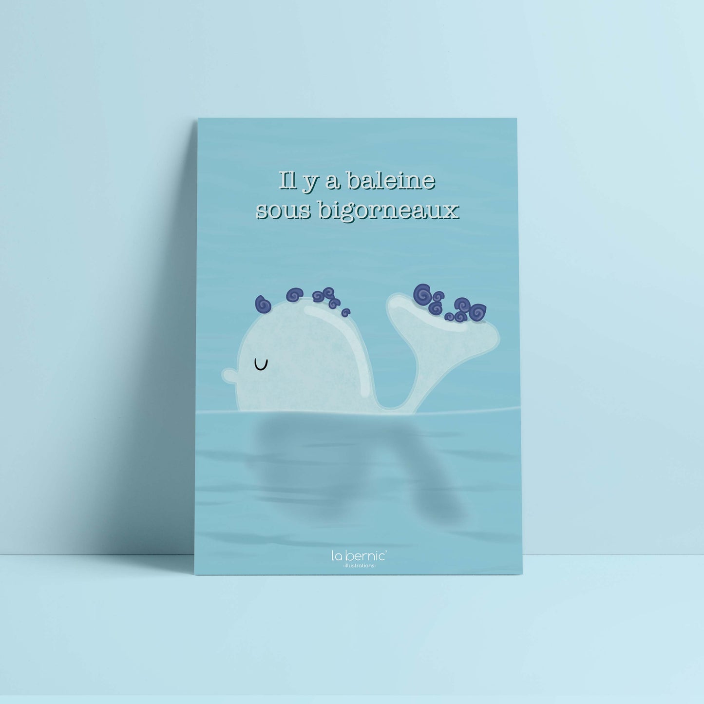 Carte postale baleine sous bigorneaux