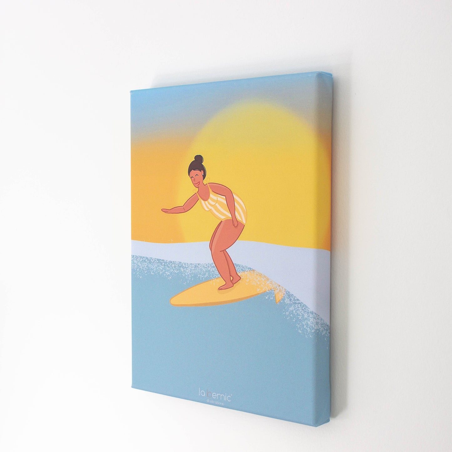 Illustration sur toile surfeuse