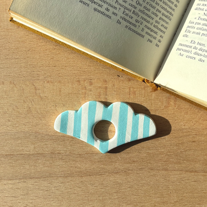 Bague de lecture bleu ciel festons