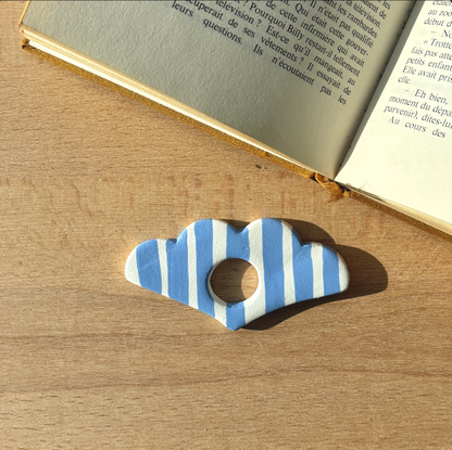 Bague de lecture bleu océan festons