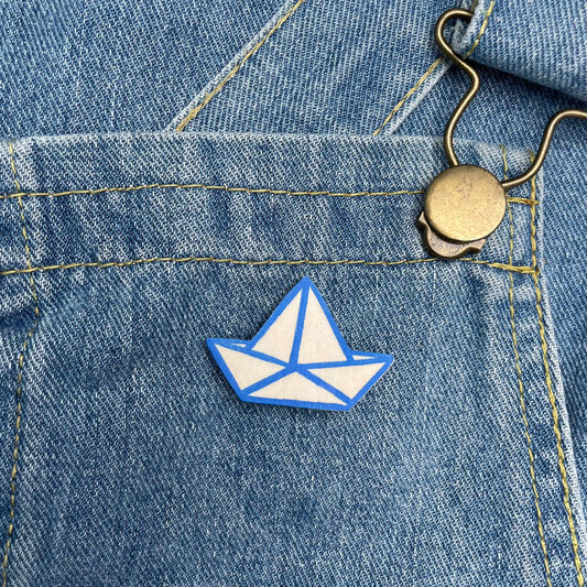 Broche bateau bois marine