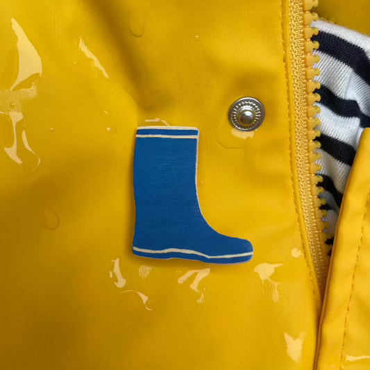 Broche botte bois Charlotte Bleue