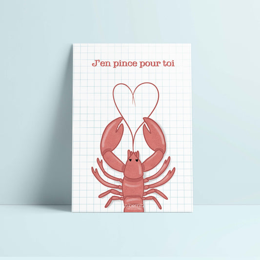 Carte postale J'en pince pour toi 