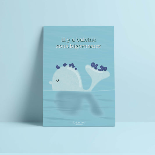 Carte postale baleine sous bigorneaux