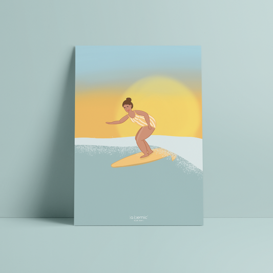 Carte postale surfeuse