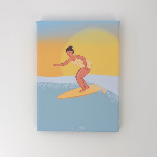 Illustration sur toile surfeuse De face